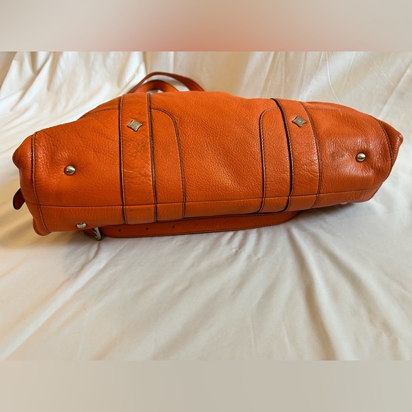 MCM Orange Leather Shoulder Bag - Picture 7 of 17